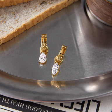Teardrop Navette Asymmetrical Earrings