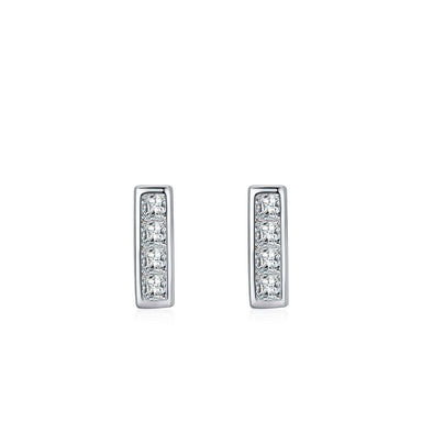 925 Sterling Silver Simple Rectangle Stud Earrings - Kimiko