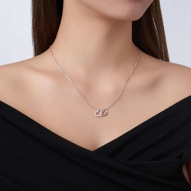 S925 Silver Women's Heart Necklace Round Moissanite Pendant Cross Chain Casual for Hot Sale Non-Fading Jewelry