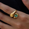 Water Droplet Asymmetrical Opening Ring