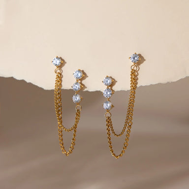 Elegant Linear Chain Tassel Earrings