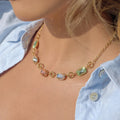 Cross Necklace Square Colored Crystal Pendant
