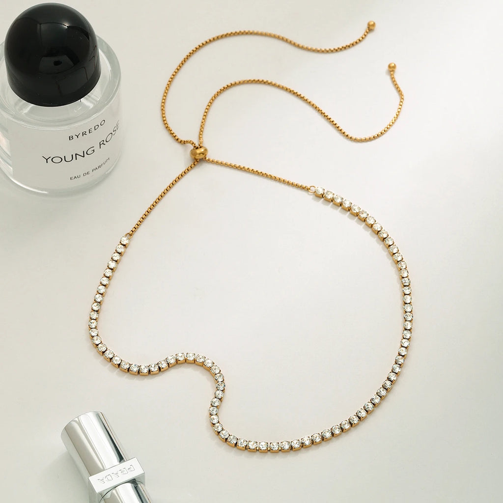 Elegant Chic Adjustable Length Tennis Necklace