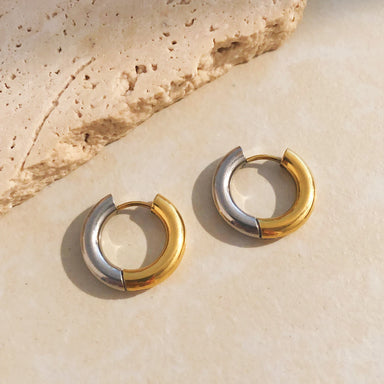 Dual tone Hoop Earrings