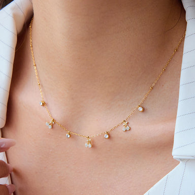 Cherry Round Zircon Chain Necklace