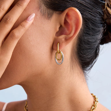 Two Tone Two Hoop Ring