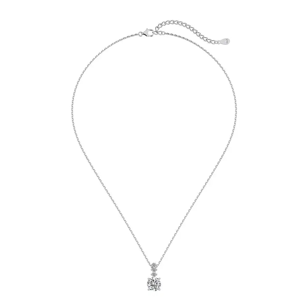 Dylam High Quality 925 Sterling Silver Women Necklace Engagement Wedding Pendant Jewelry Necklaces