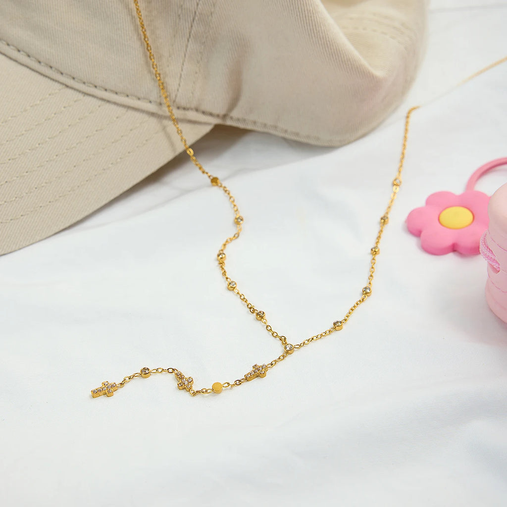 Cross Y-chain Necklace
