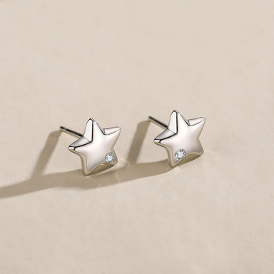 925 Sterling Silver Little Stars Zircon Stud Earrings - Kimiko