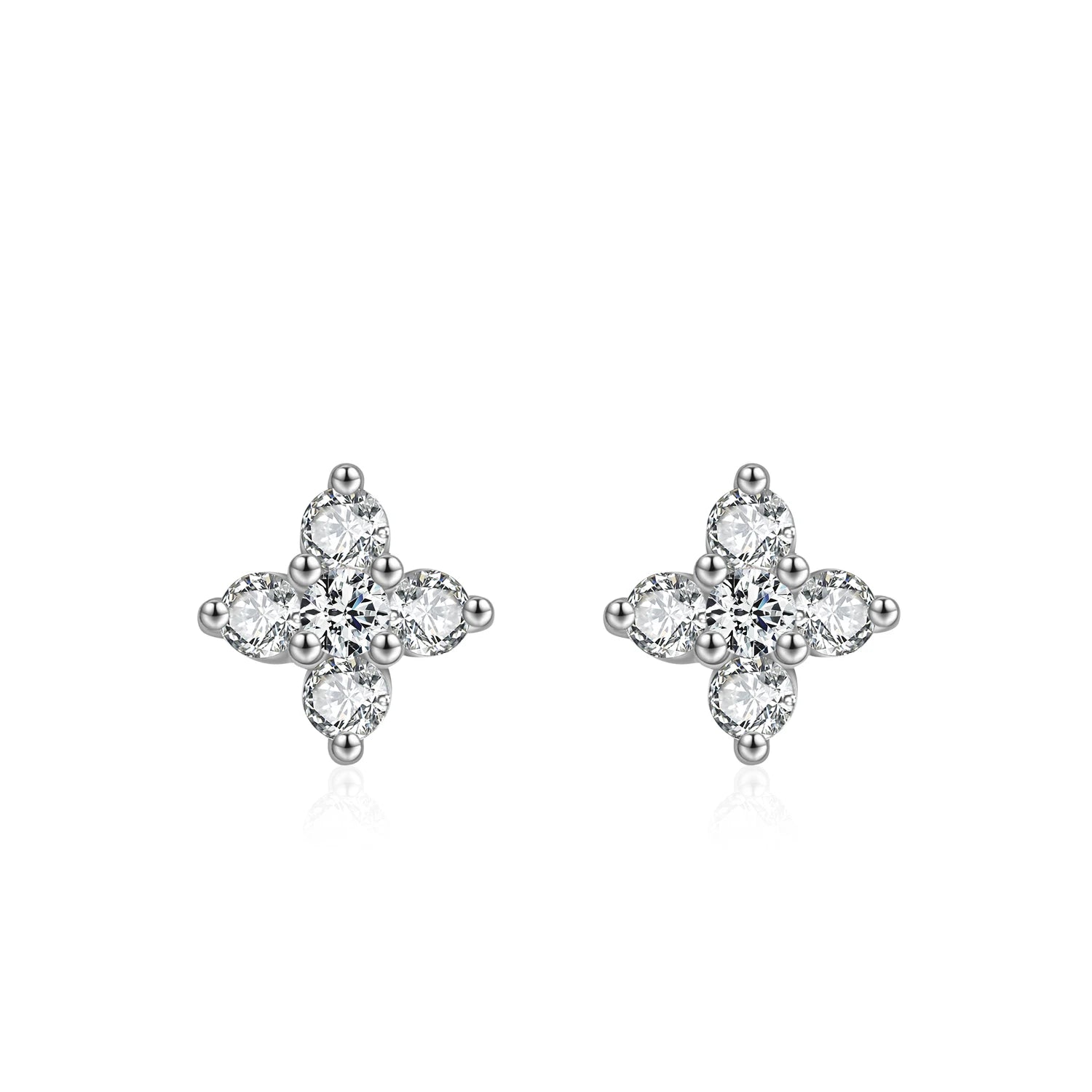 Four-leaf Clover Flower Stud Earrings