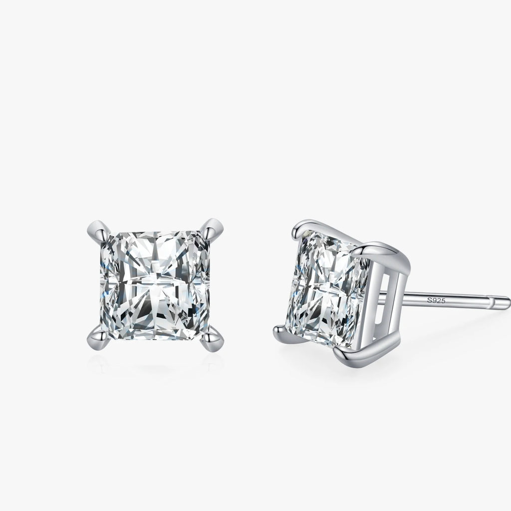 925 Sterling Silver Luxury Sparkling CZ Stud Earrings - Kimiko