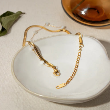 J&D 18K Gold Plated Stainless Steel Tassel Shape Women's Gift Anklet