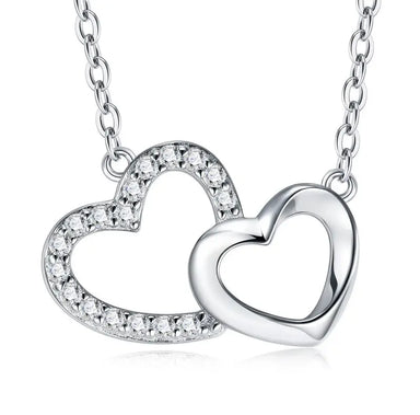 S925 Silver Women's Heart Necklace Round Moissanite Pendant Cross Chain Casual for Hot Sale Non-Fading Jewelry