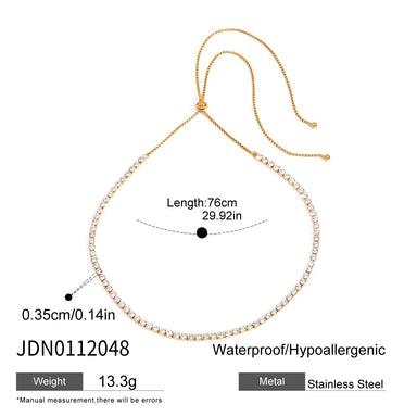 Elegant Chic Adjustable Length Tennis Necklace