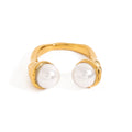 Pearl Textured Hammered Open Ring