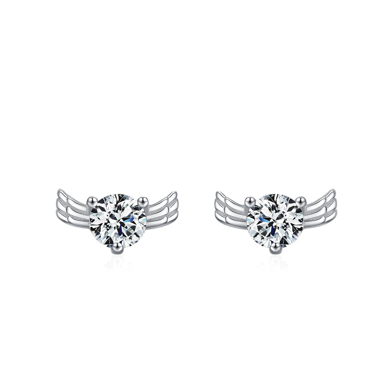 925 Sterling Silver Creative Angel Wings Stud
