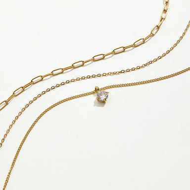 Paperclip Chain Three-Layer Necklace