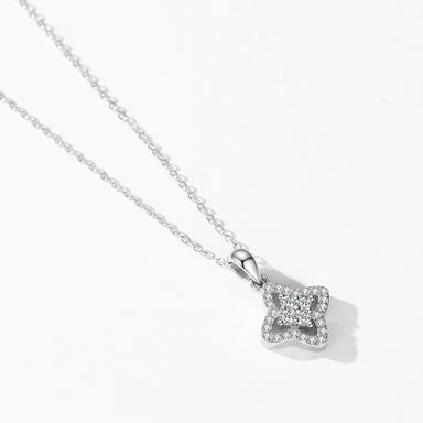925 Sterling Silver Four-leaf Clover Shining Full-Zircon Lucky Pendant