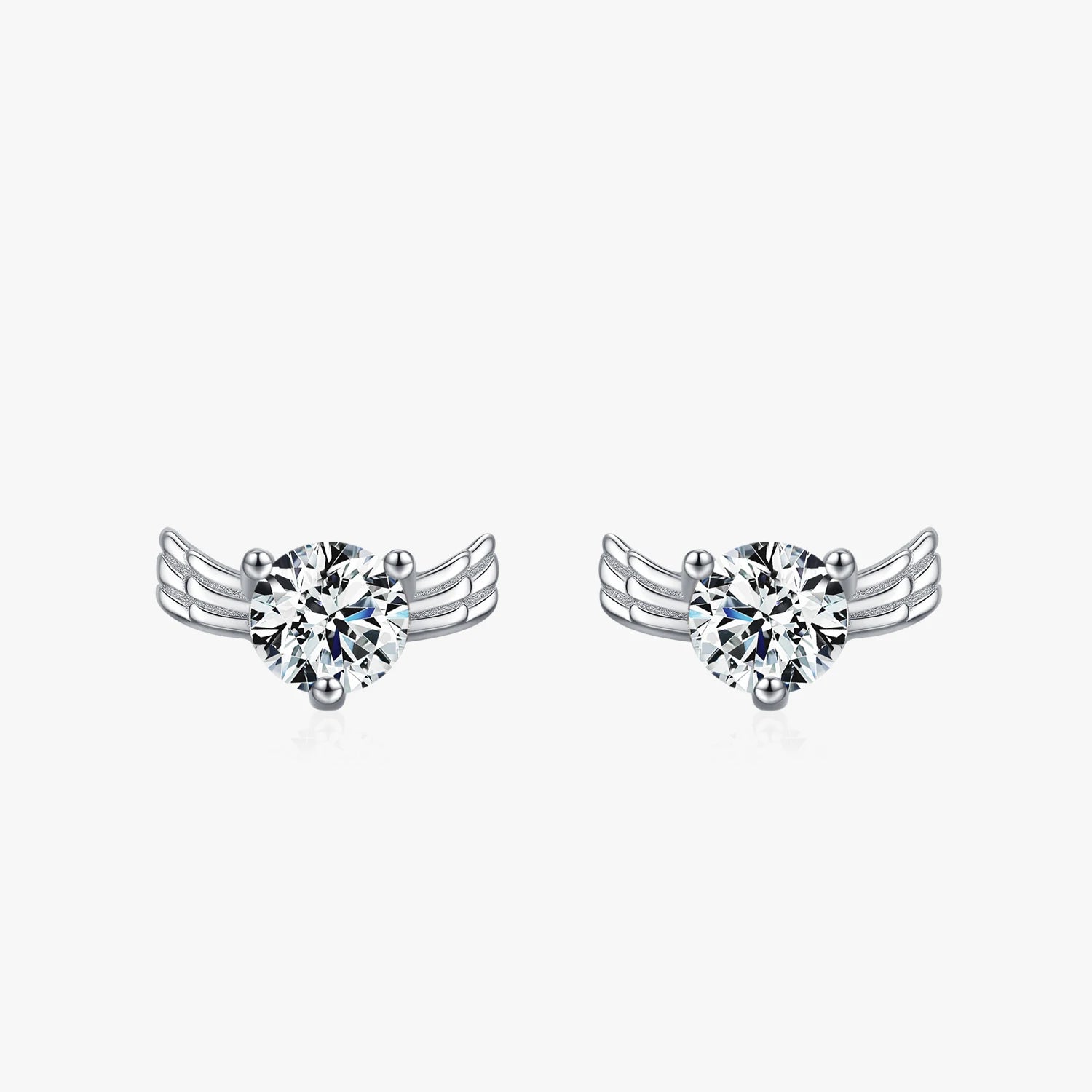 925 Sterling Silver Creative Angel Wings Stud