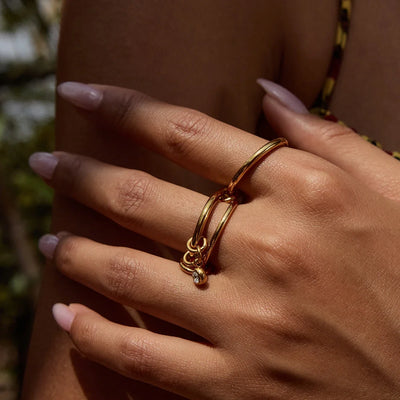 Layer Ring Zircon Charm Multi Finger Rings