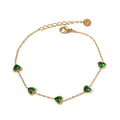 Mulit Green Heart Cubic Zirconia Bracelet
