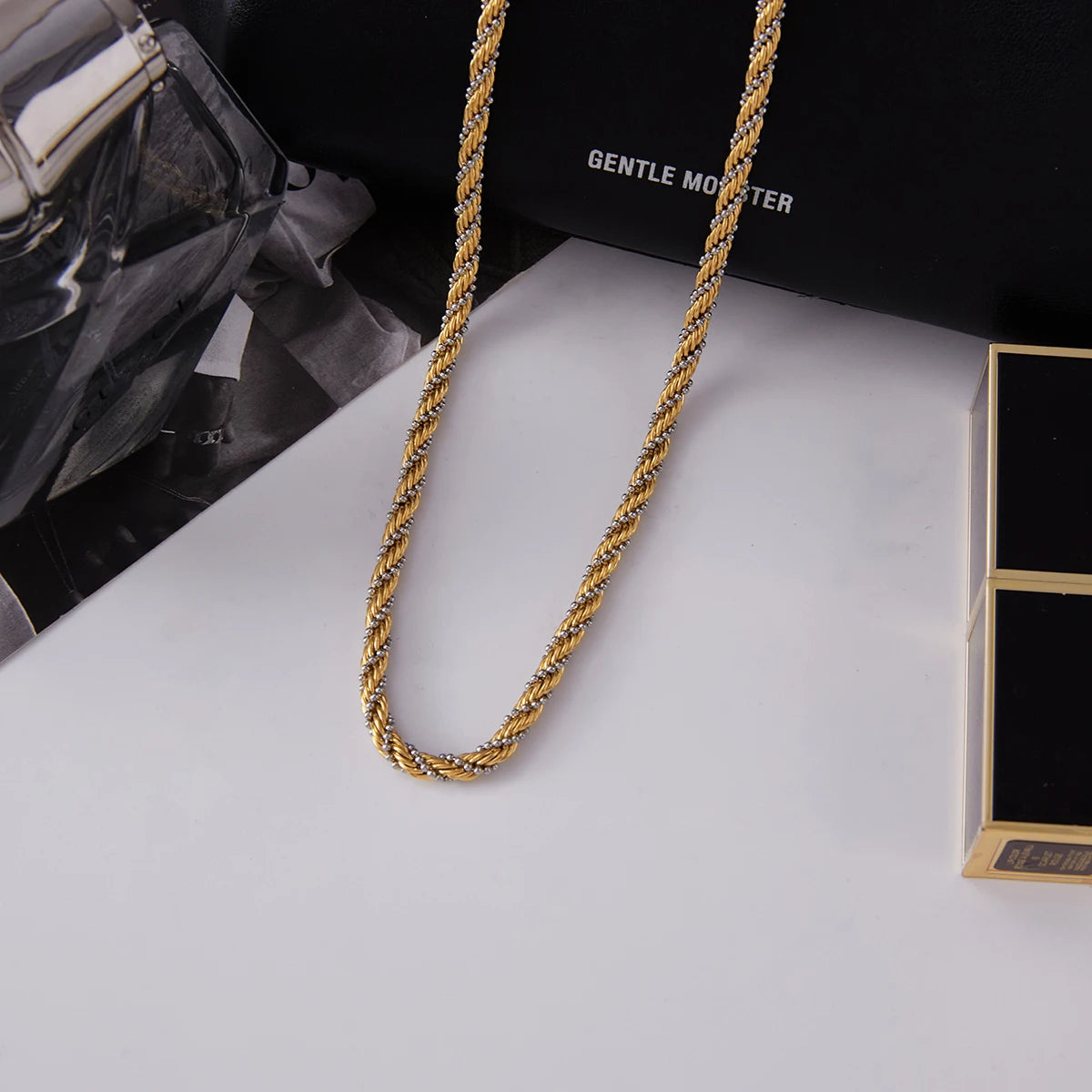 Two Tone Ball Bead Twist Chain