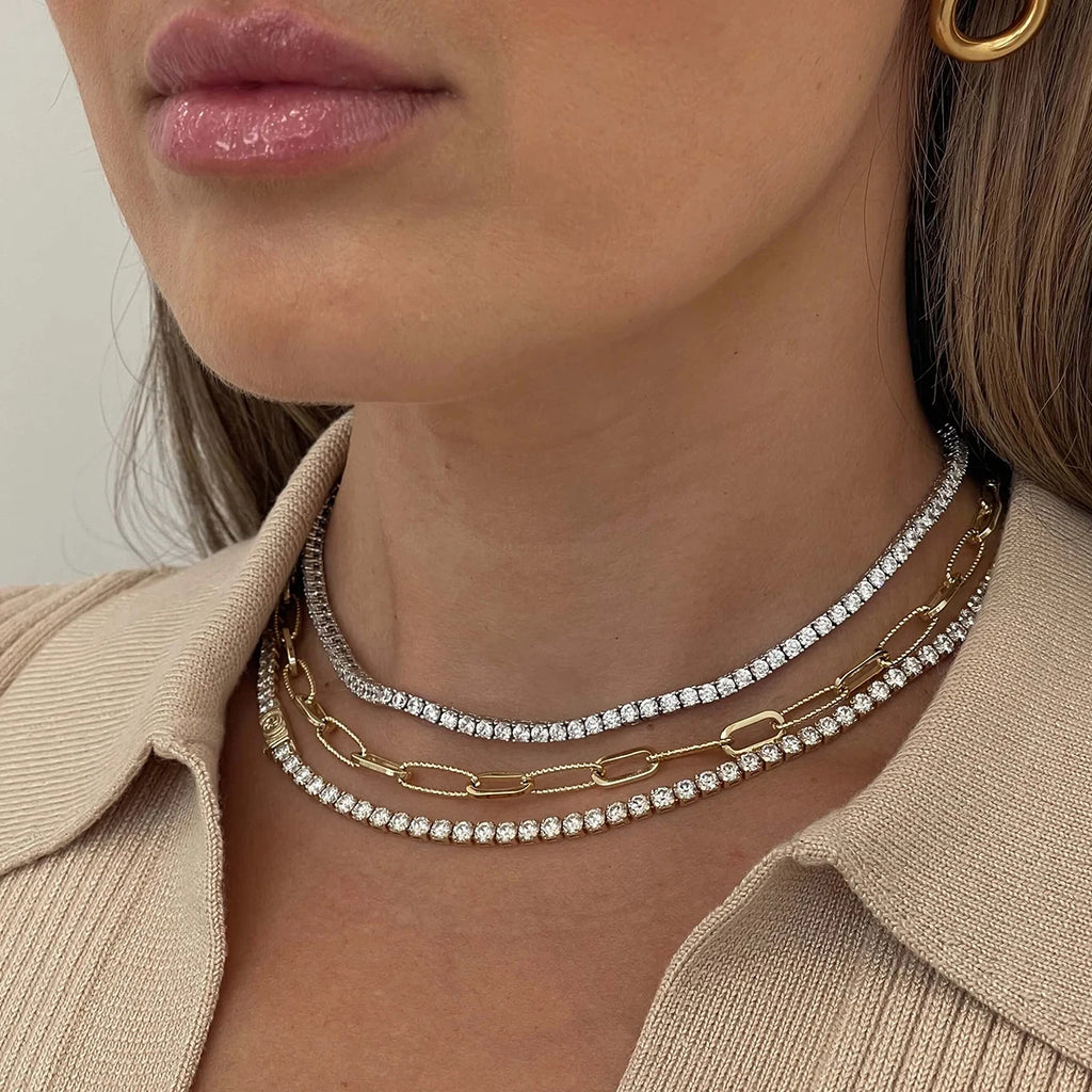 Elegant Chic Adjustable Length Tennis Necklace