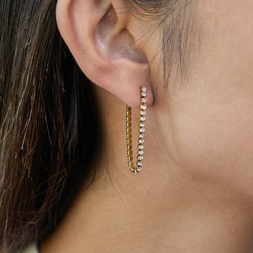 White Zirconia Drop Earrings
