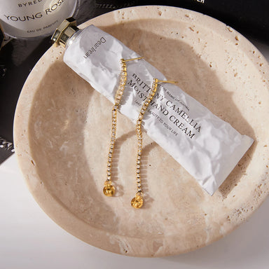 White Zirconia Drop Earrings