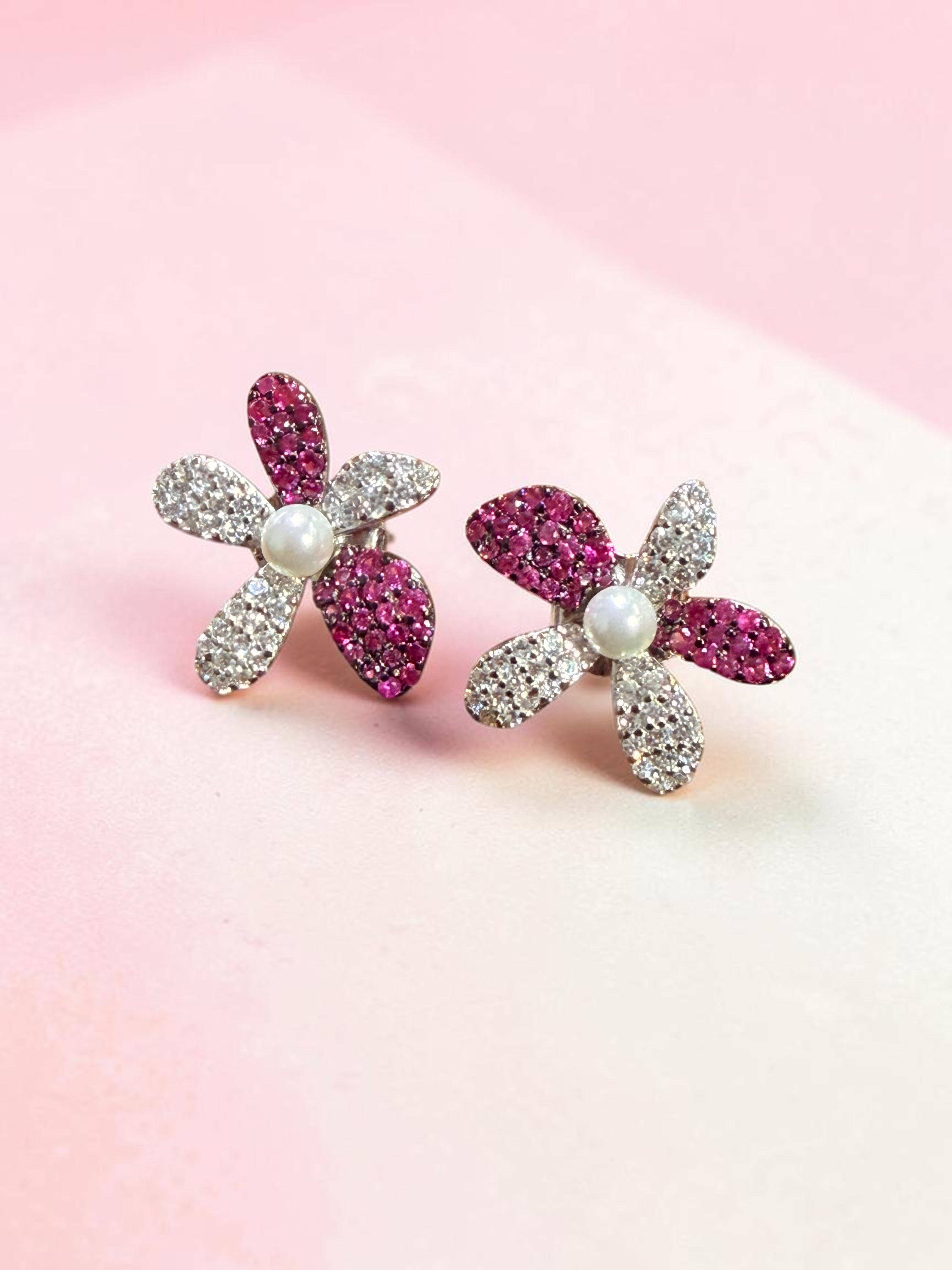 Flower shaped studs