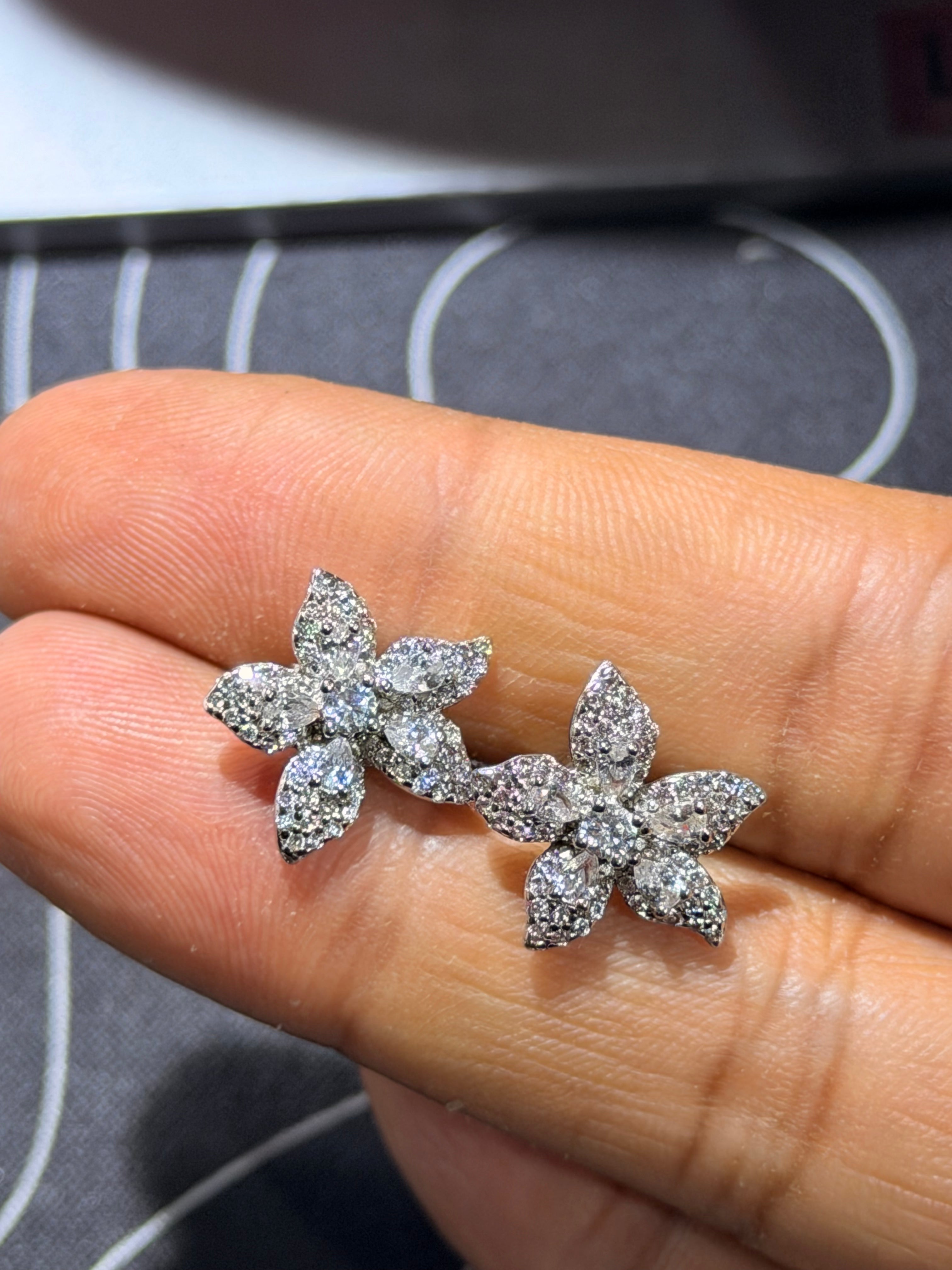 Flower shaped studs