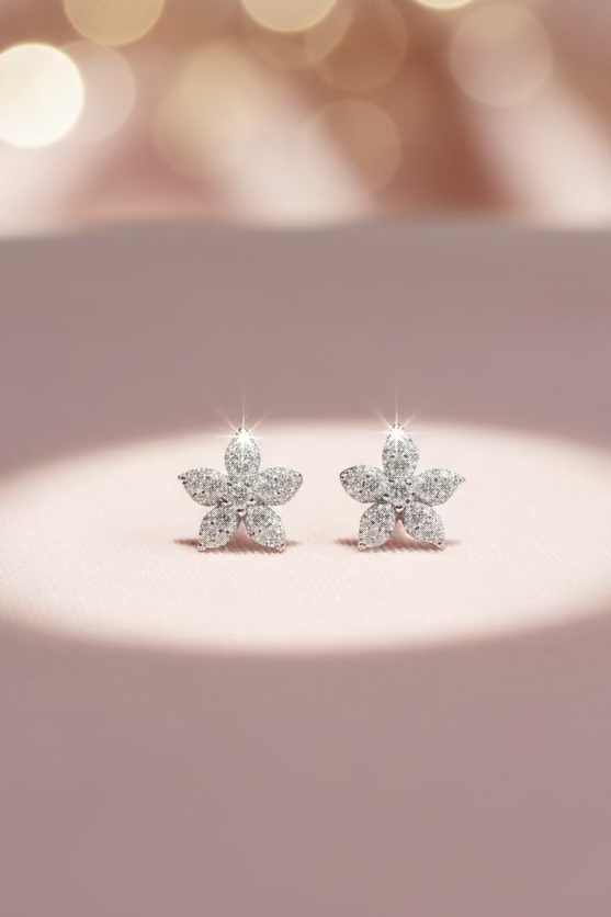 Flower shaped studs