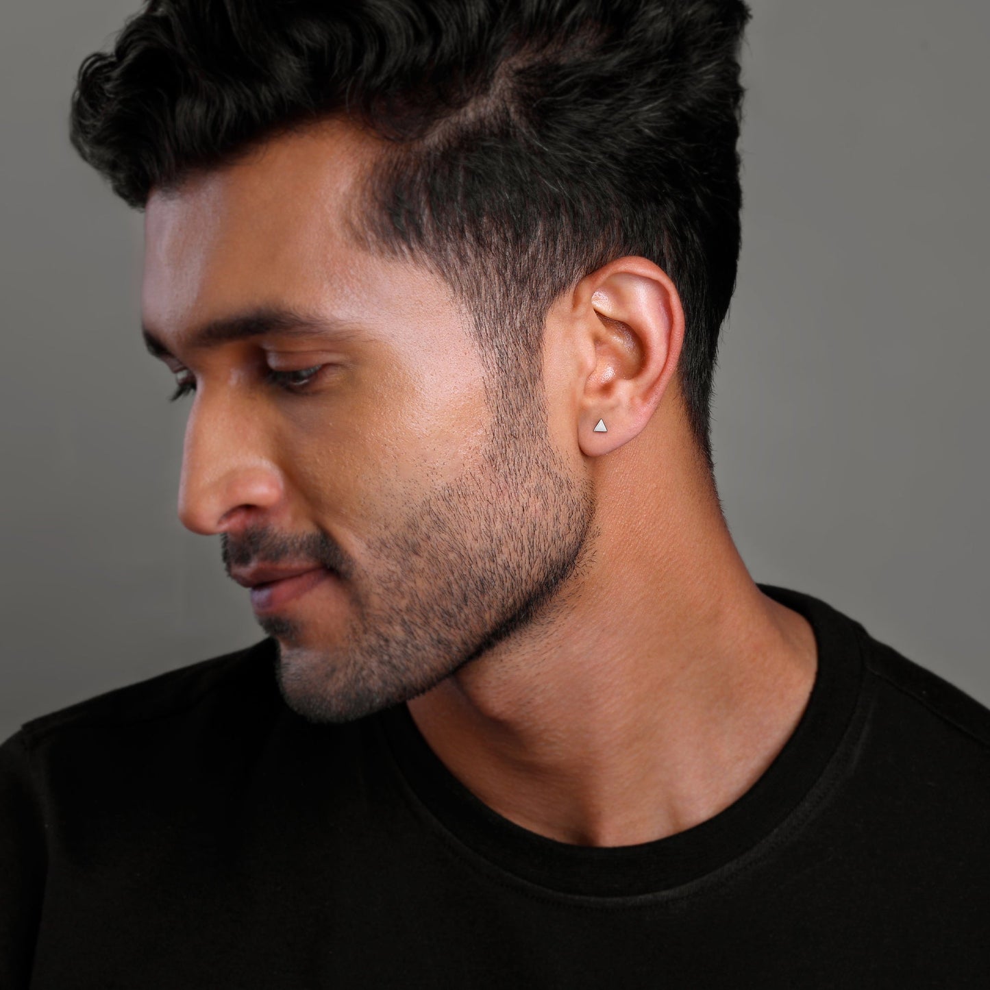 Silver Trigon Stud For Him