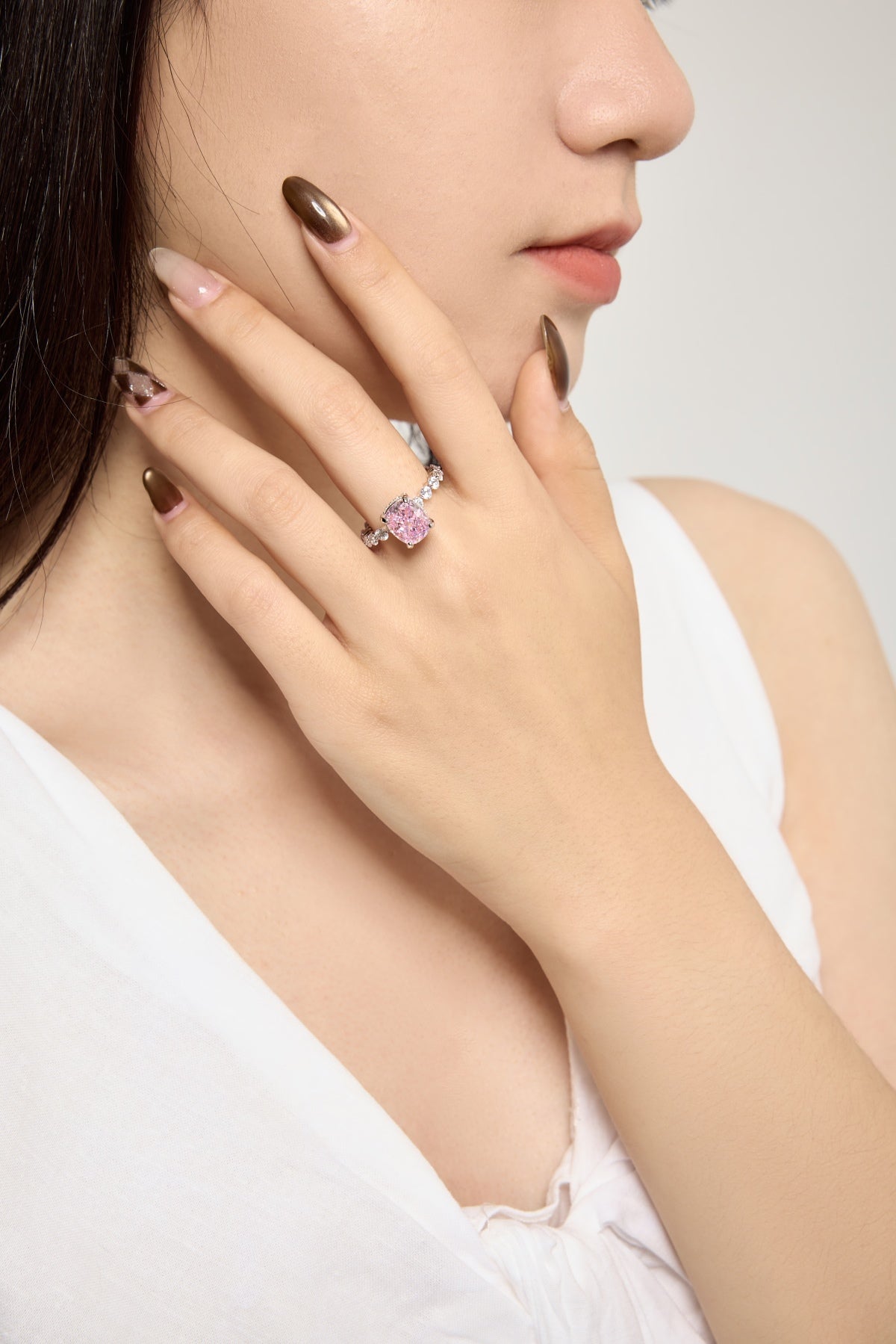 Blush Oval Solitaire Ring