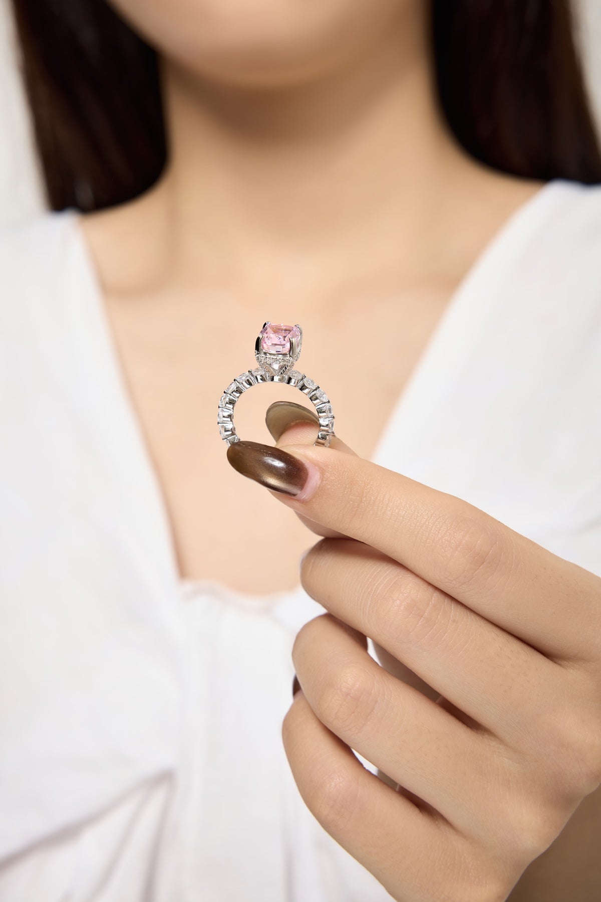 Blush Oval Solitaire Ring