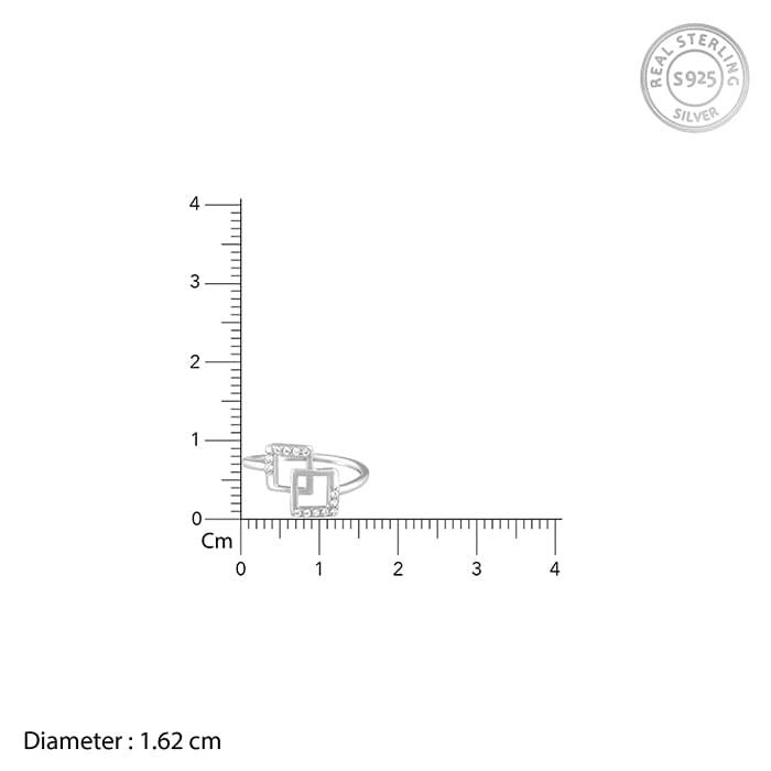 Square Duo Ring Silver