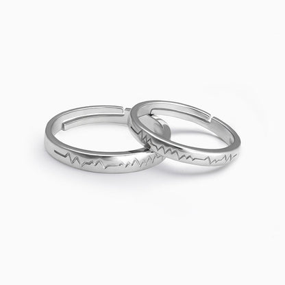 Heartbeat Couple Rings