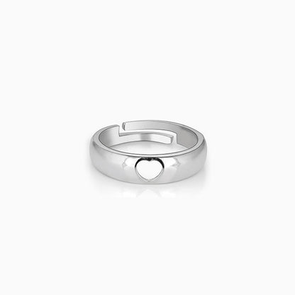 Hollow Heart Ring Silver