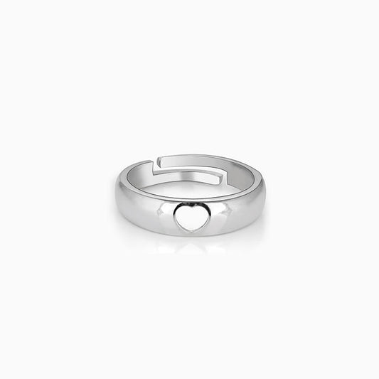 Hollow Heart Ring Silver