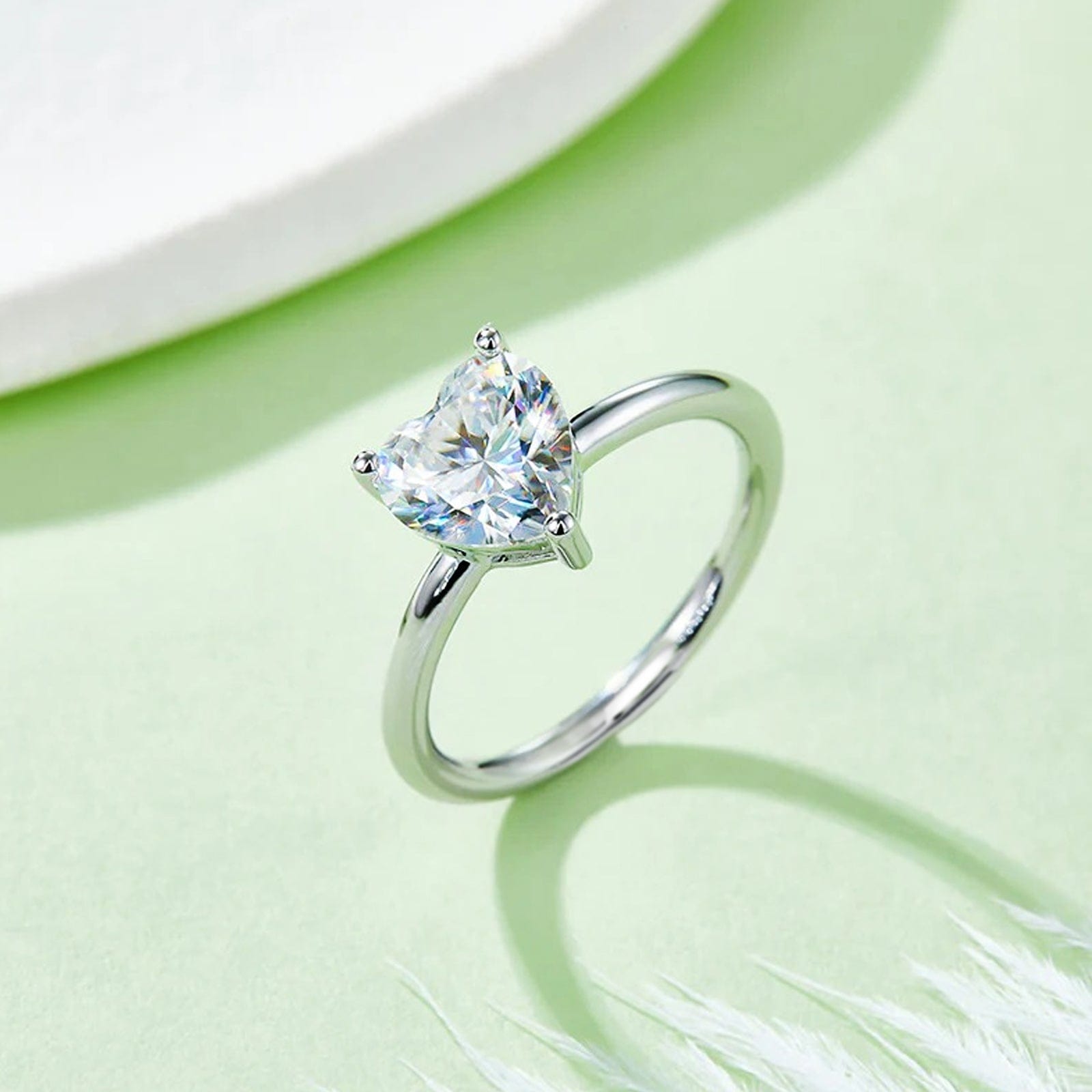 Diamond Cut Heart 925 Sterling Silver RIng