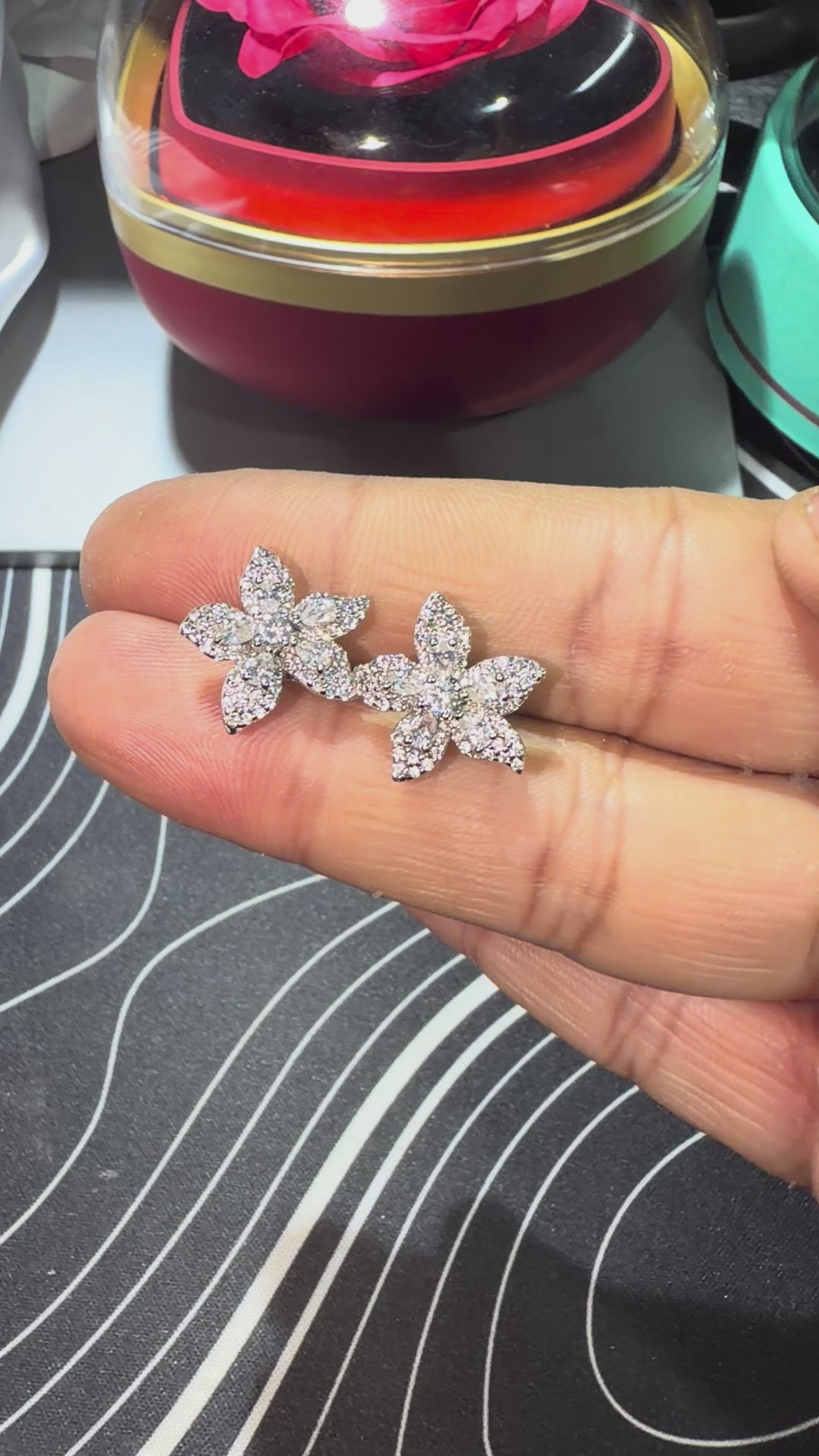Flower shaped studs