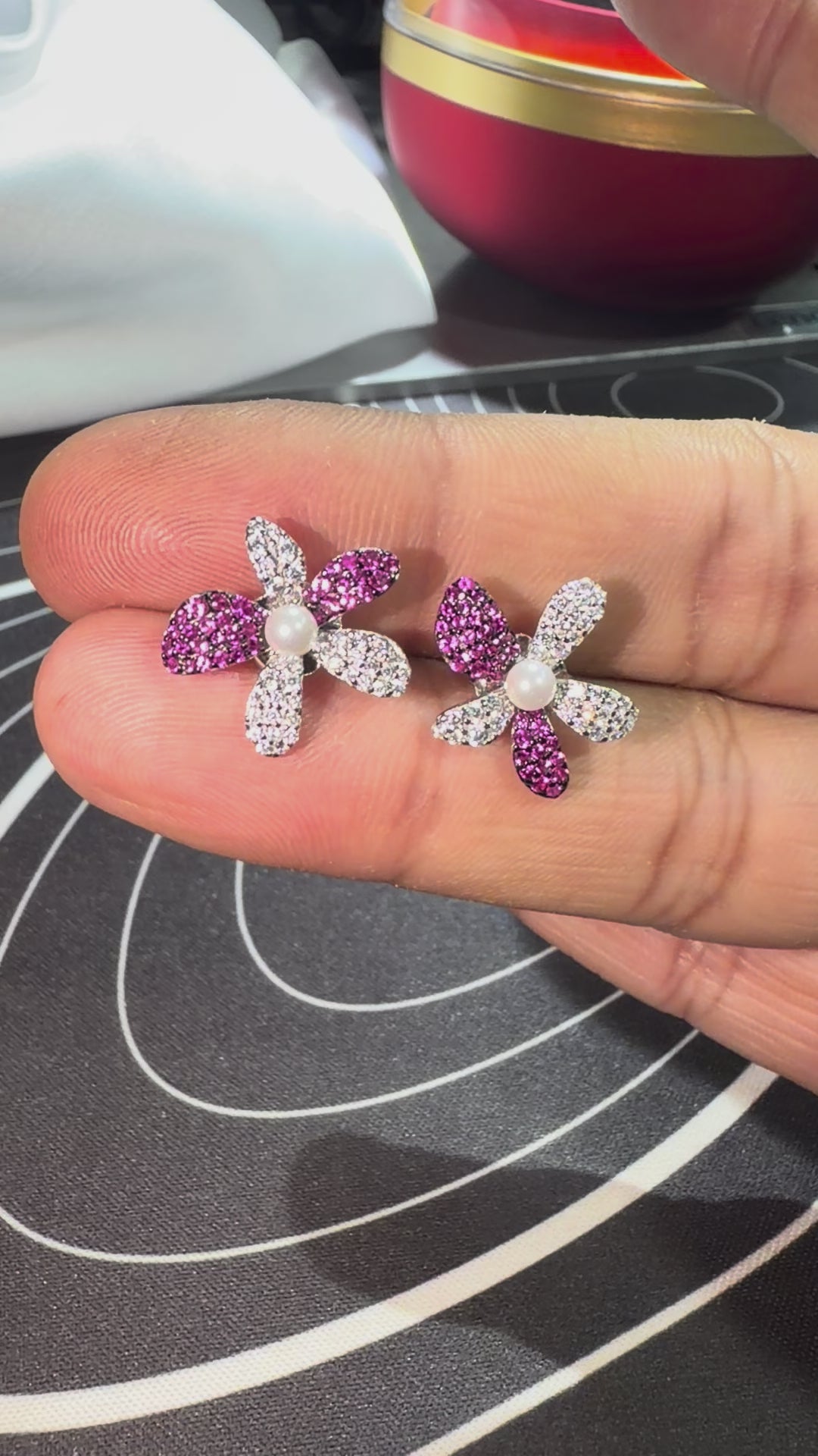 Flower shaped studs
