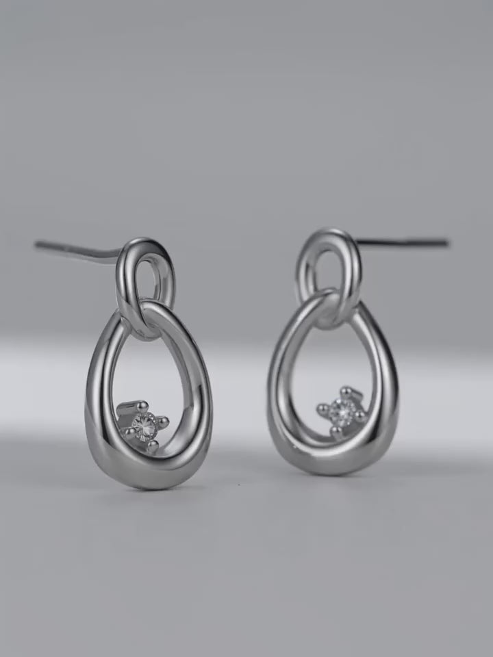 Minimally Curved 925 Sterling Silver Stud Earrings
