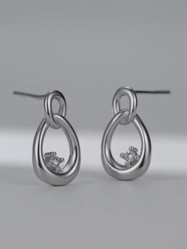 Minimally Curved 925 Sterling Silver Stud Earrings